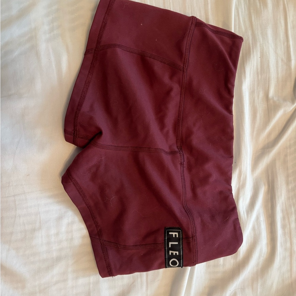 Fleo Women's Athletic Shorts in Burgundy